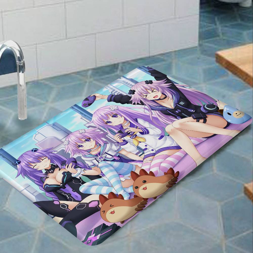 Anime Hyperdimension Neptunia Floor Mat Rectangle Anti-slip Home Soft Badmat Front Door Indoor Outdoor Mat Welcome Doormat