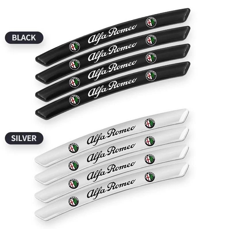 Car Stickers For Alfa Romeo Car Styling 4Pcs Aluminum Wheel Rim Sticker Decal For Alfa Romeo Giulia Stelvio Giulietta 156 159 14