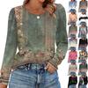 Women's Retro Printed Fashionable Long-sleeved Top