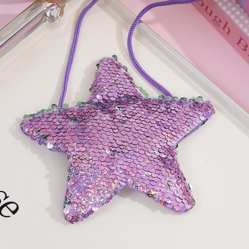 Colorful Sequin Star Coin Purse for Kids - Cute Scale Pattern Storage Wallet
