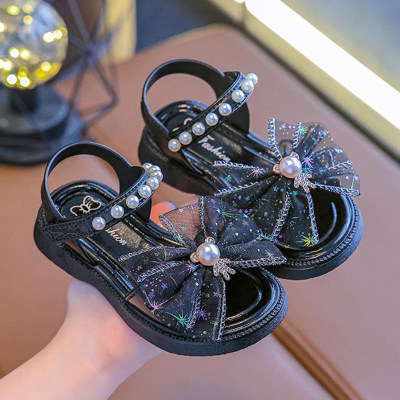 2024 Girls' Velcro Princess Sandals - Soft Sole, Bowknot Design, Available In Small, Medium, Large for Kids