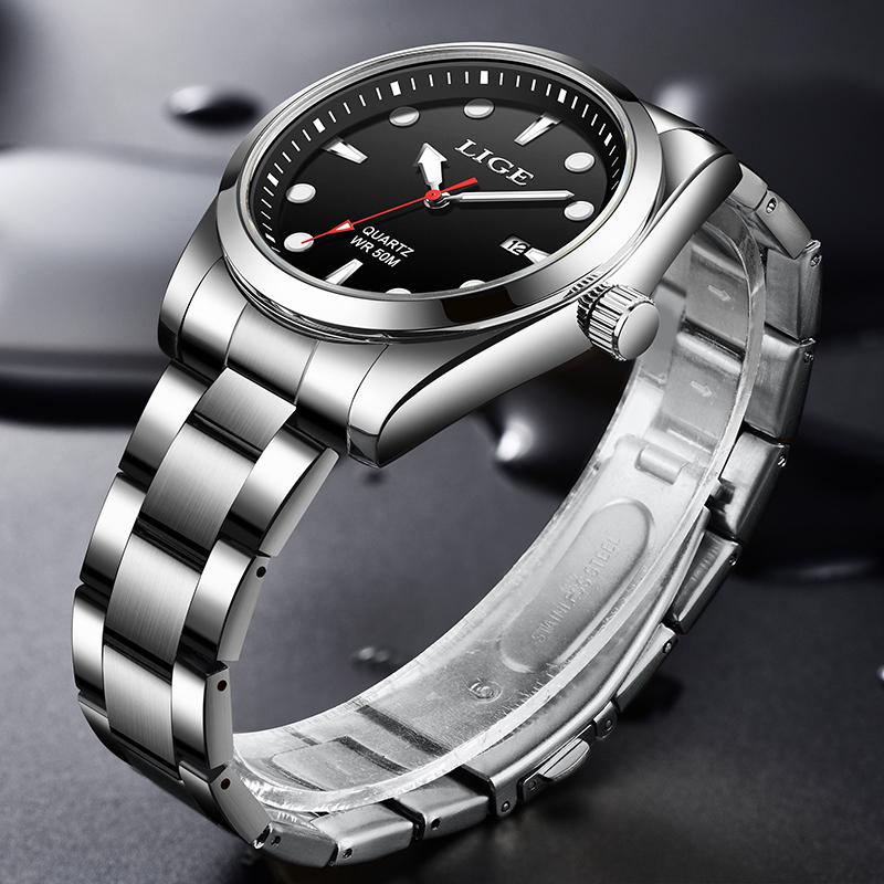 LIGE New Luxury Mens Watch Casual Fashion Quartz Wristwatches Sports 50M Waterproof Luminous Calendar Watches Men Gifts Reloj