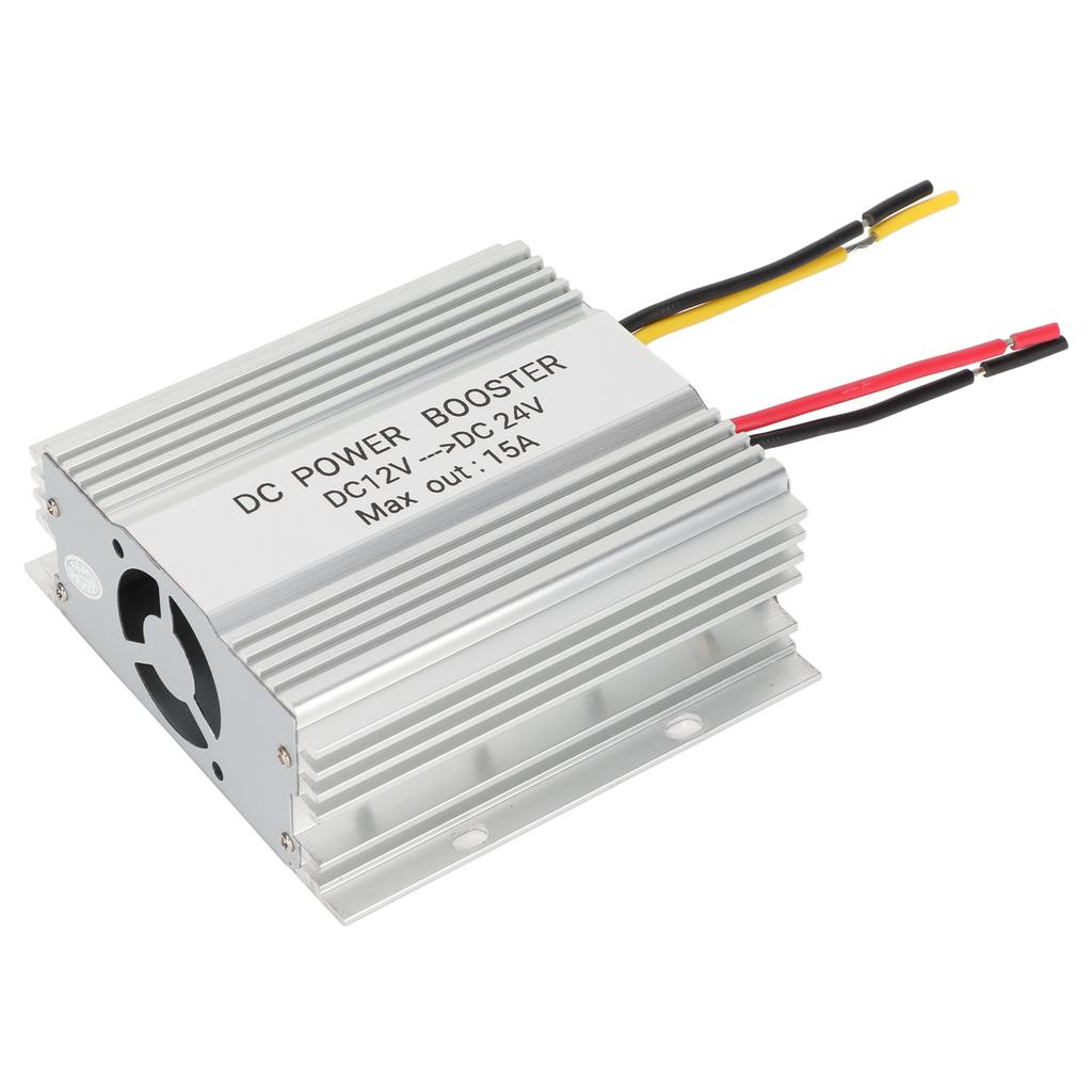Автомобильный повышающий преобразователь DC 12V в 24V 15A 360W Корпус из алюминиевого сплава DC 12V в 24V Безопасный стабильный повышающий преобразователь постоянного тока для автомобиля грузовика