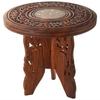 Wooden Table Round Vase with 3-Leg Folding Stool 22.86 Cm Centre Table for Living Room Wooden Folding Coffee Table