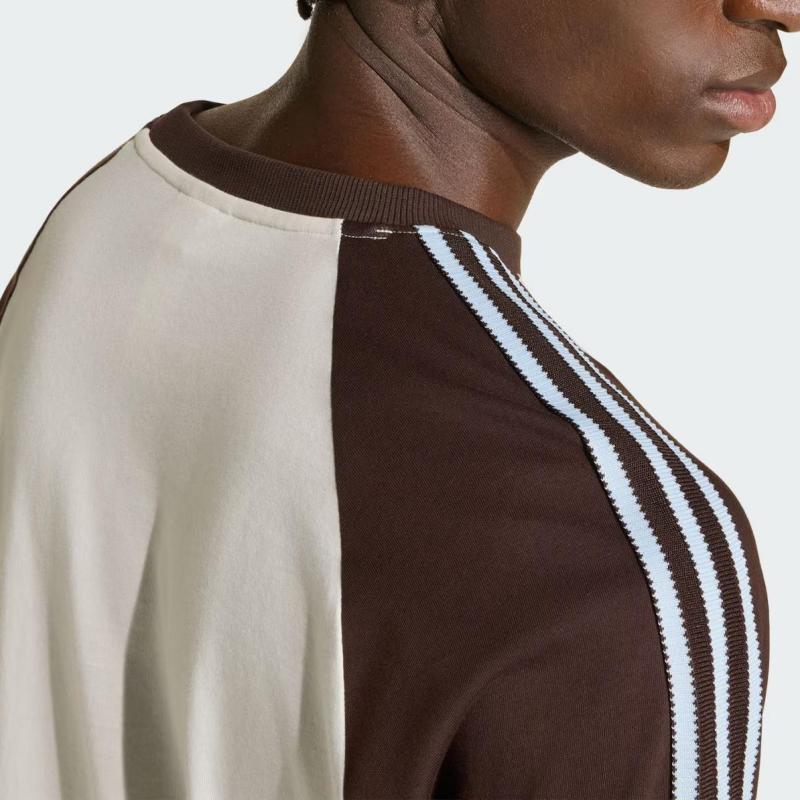 adidas Оригиналы Bc Ls Cali Свитшот с круглым вырезом Хлопок Спортивный Полосатый Лонгслив Мужские Топы HZ3829