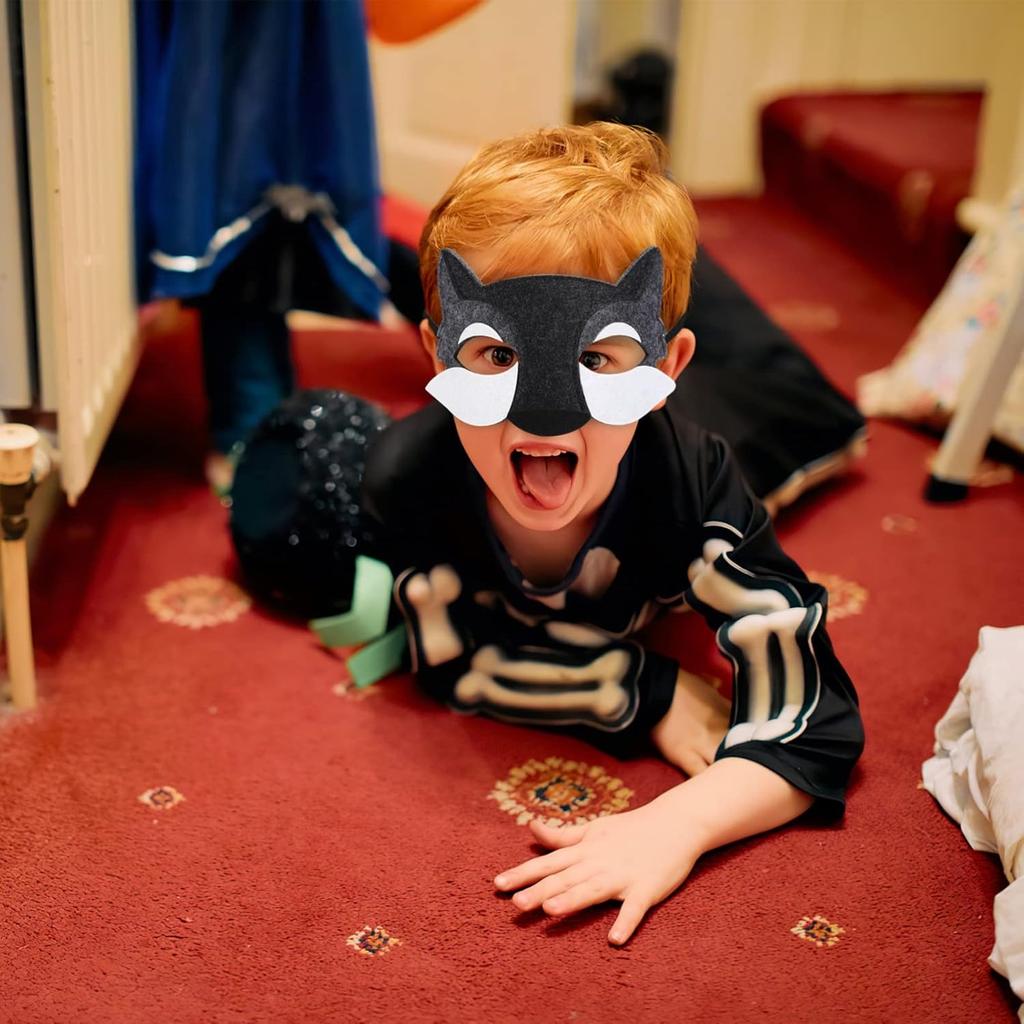 Felt Wolf Masks Half Face: 20pcs 7.86X3.93X0.12in Animal Mask Dress-up for Carnival Party Halloween Performance Photography Props