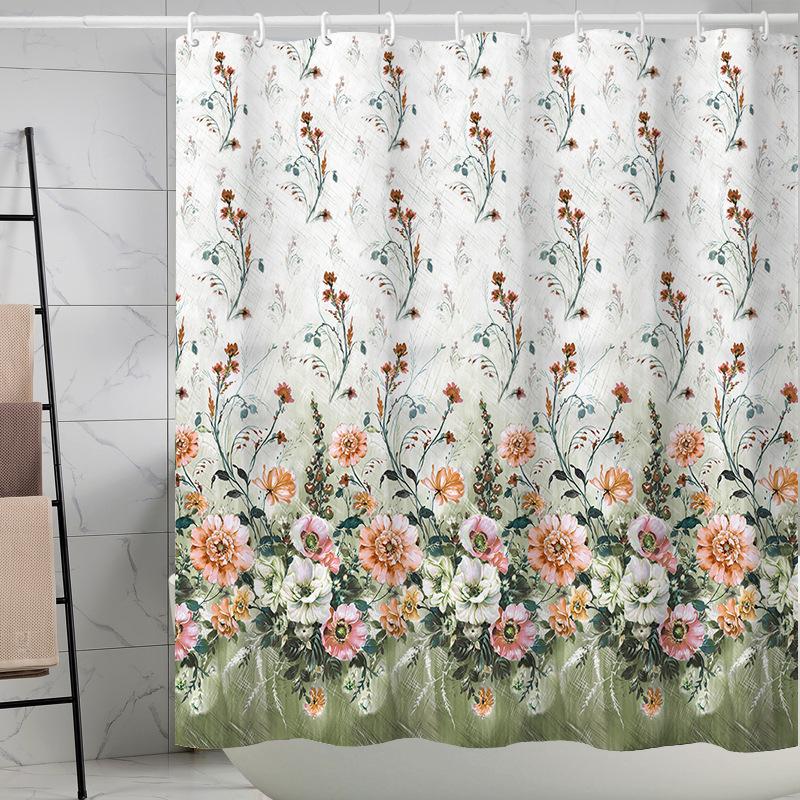Flower Leaf Bathroom Thickened Waterproof And MildewProof Shower Curtain Design