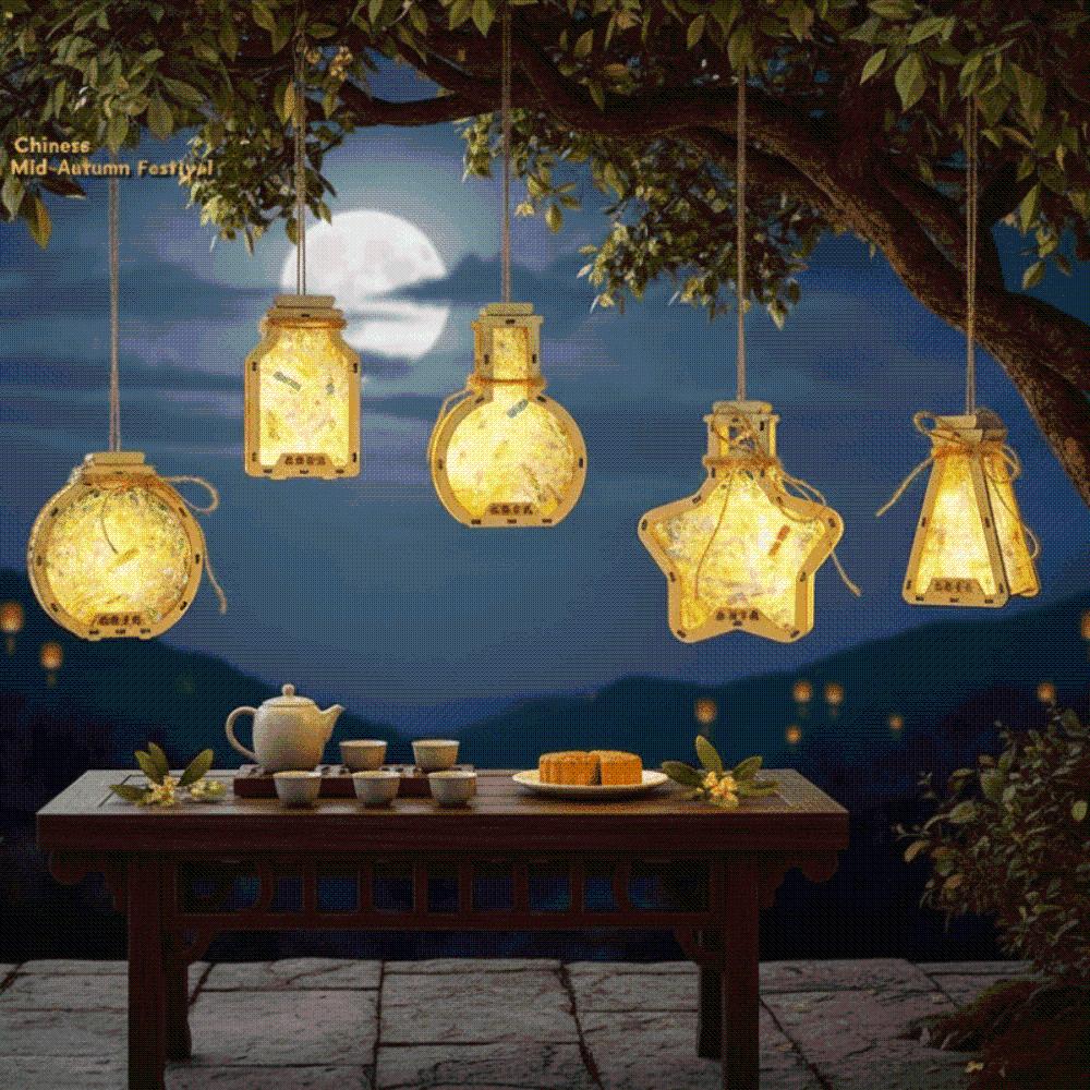Glowing Wishing Bottle DIY Handmade Chinese Star Lamp Luminous Hanging Decor Children Gift