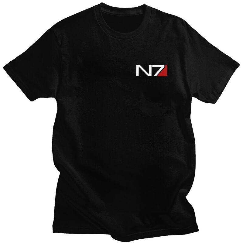 Индивидуальная футболка Mass Effect N7 для мужчин, с коротким рукавом, повседневная, 100% хлопок, футболка, подарок