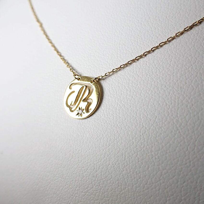 Pre-owned Star Jewelry K18 Diamond Initial R Necklace/Pendant/j66-5