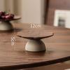 BEPAN 1PC Dim Sum Plate Ancient Style High-footed Dried Fruit Fruit Plate Living Room Household High-value Snacks Refreshment