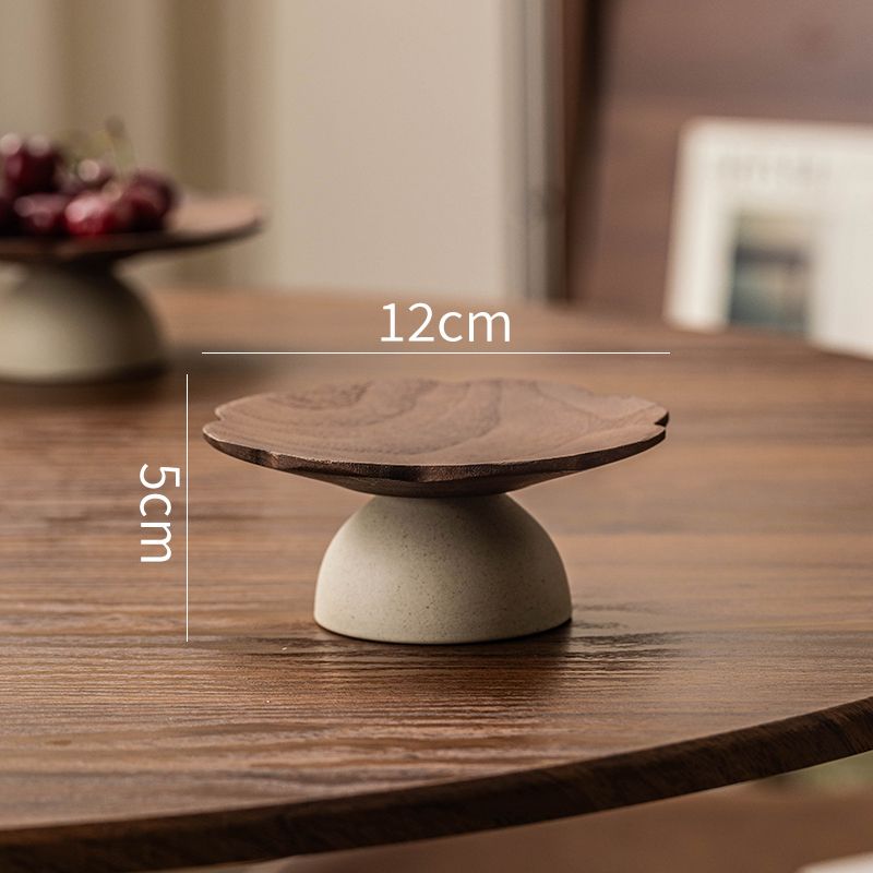 BEPAN 1PC Dim Sum Plate Ancient Style High-footed Dried Fruit Fruit Plate Living Room Household High-value Snacks Refreshment