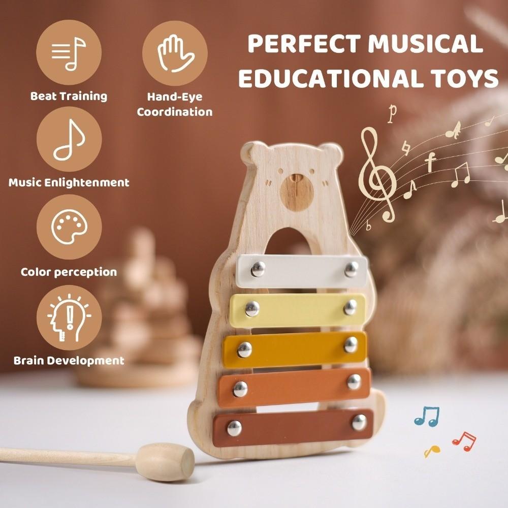 Wooden Montessori Toy Multicolor Wooden Drum Toy Montessori Xylophone Baby