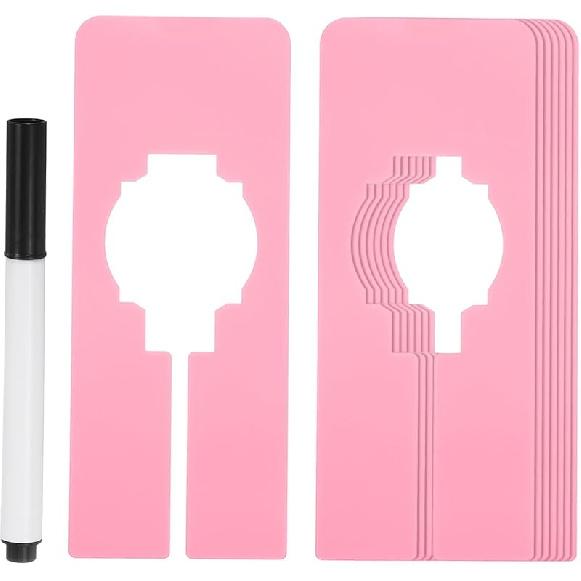 PATIKIL Clothes Dividers for Hanging Clothes, 8 Pack Rectangle Clothing Rack Dividers Blank Labels Sorting Separator with Marker Pen for Closet, Pink