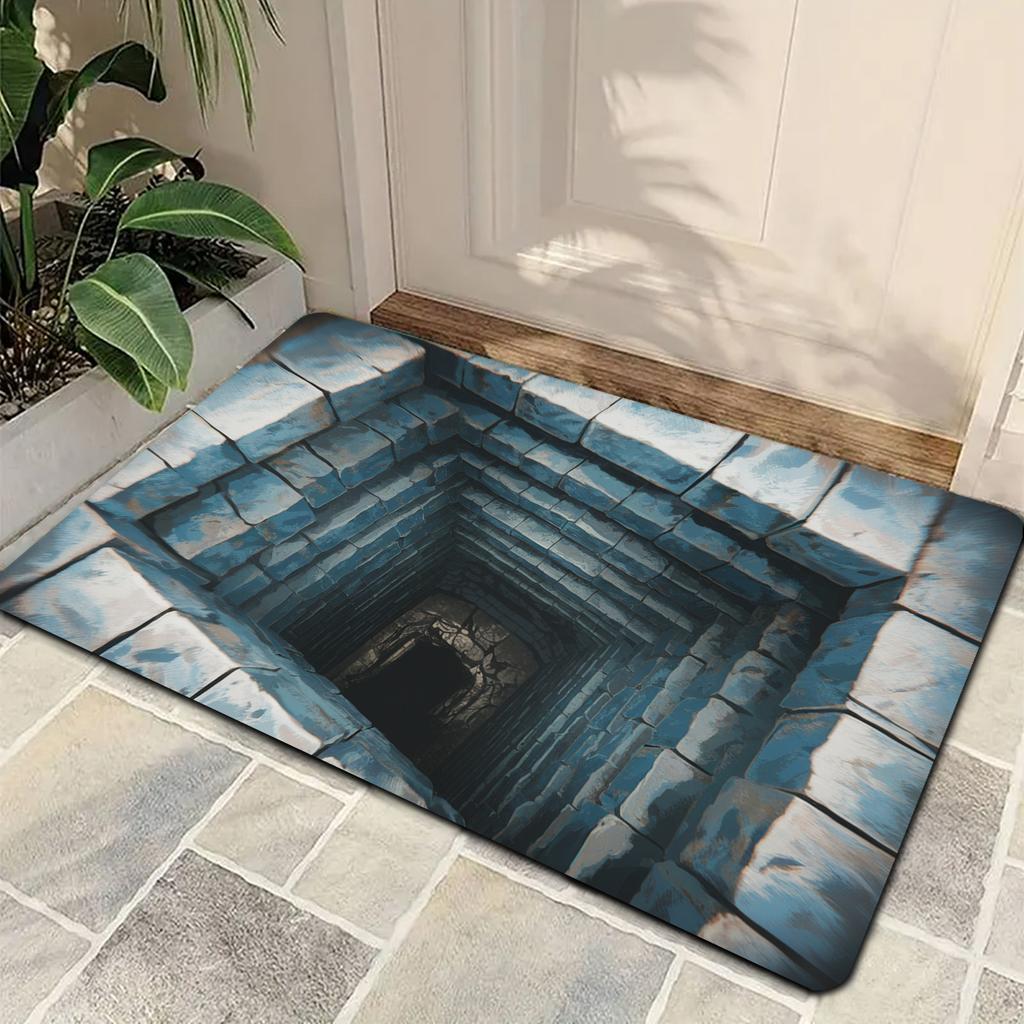 3D Коврик с иллюзией каменной ямы - Креативный и поверхностный для кухни, дома, ванной комнаты, прихожей, балкона, аксессуары для ванной комнаты, декоративный