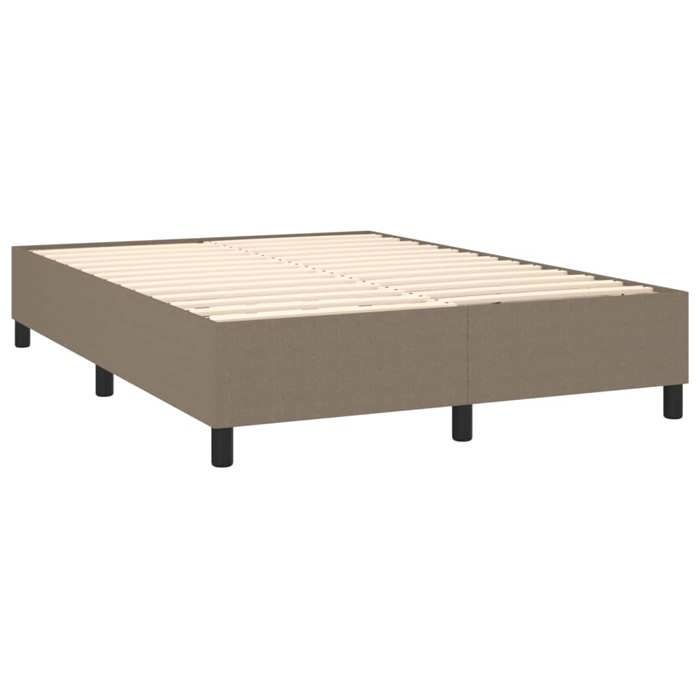 Maison Exclusive - Sommier à lattes de lit avec matelas Taupe 140x190 cm Tissu
