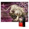 Пазл из 500 деталей - Цветущая вишня и белый тигр под лунным светом, популярная корейская головоломка
