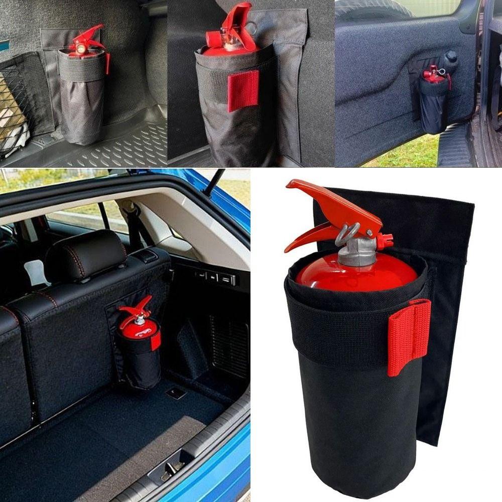 Trunk Mount Fire Extinguisher Holder Wear-Resistant Car Extinguisher Bag Commuting Space