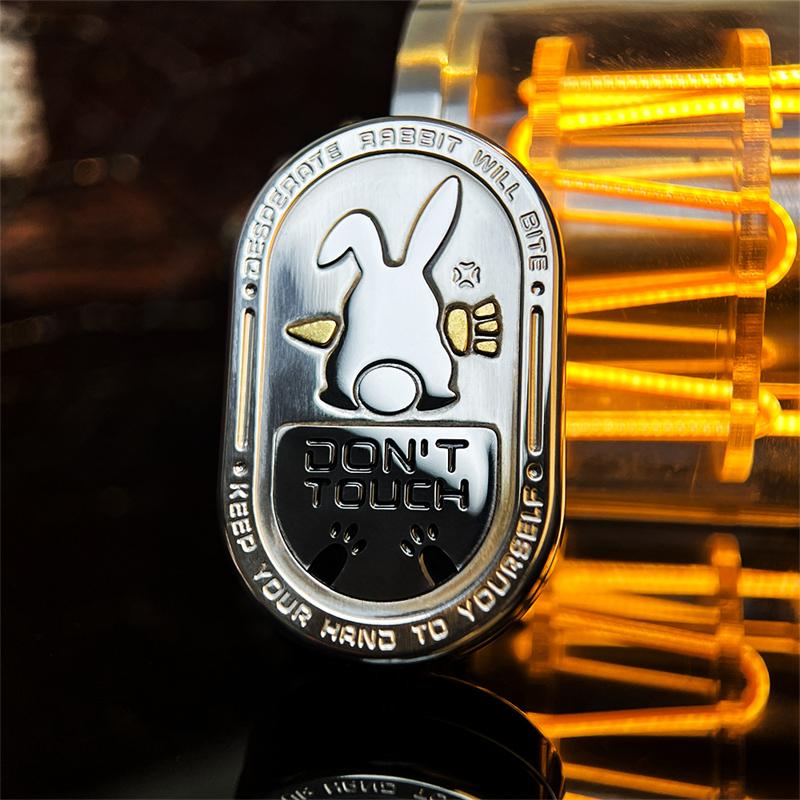 Новый металлический EDC слайдер-фиджет Мультяшный рисунок кролика Игрушки-фиджеты Снятие стресса Расслабляющая игрушка Игрушка для СДВГ Против тревожности Идея подарка
