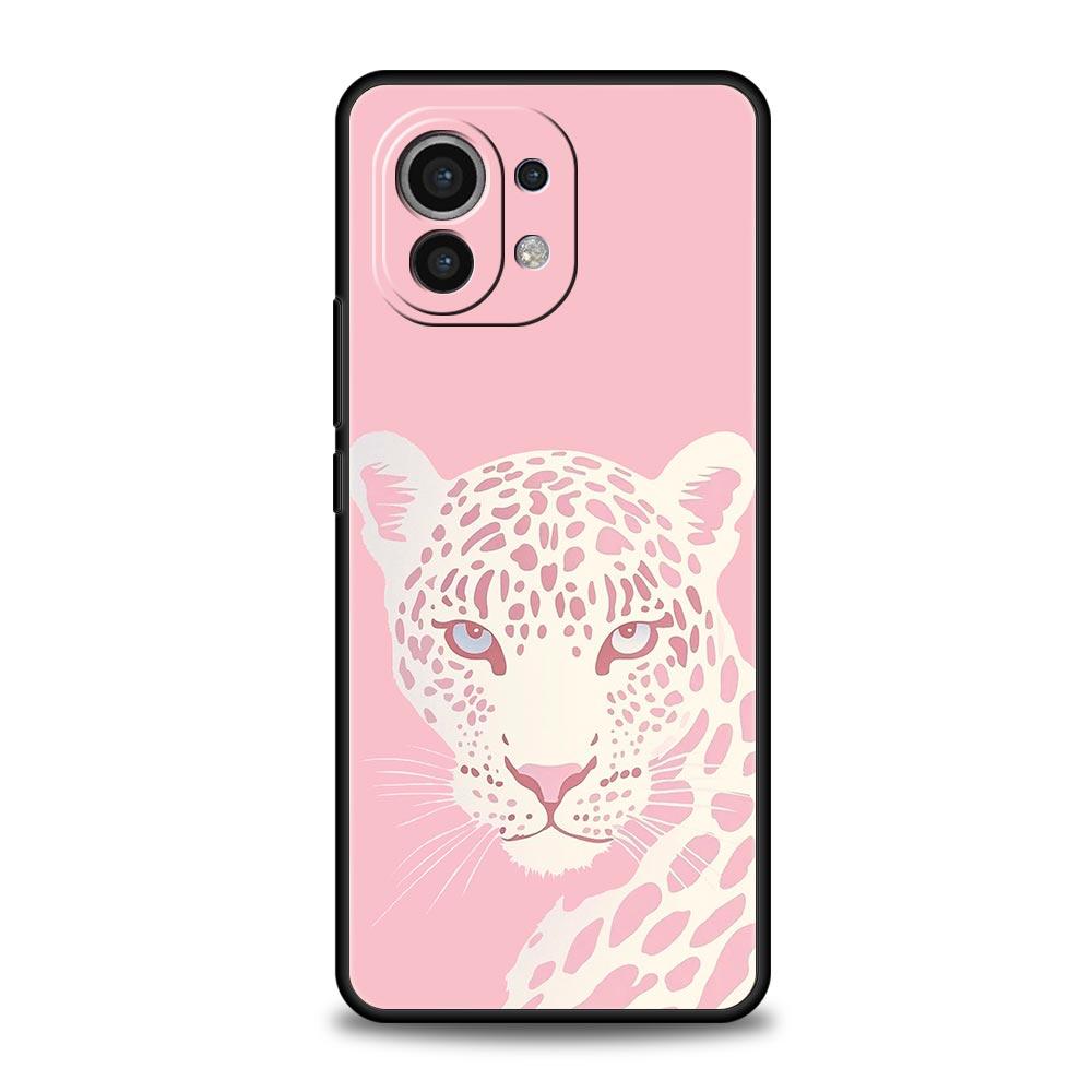 Чехол для телефона Xiaomi Mi 15 14 13 12 11 Lite 14T 13T 12T 11T Pro Poco X7 X6 X5 X3 Pro F6 F5 F4 Чехол с узором в виде розового леопарда
