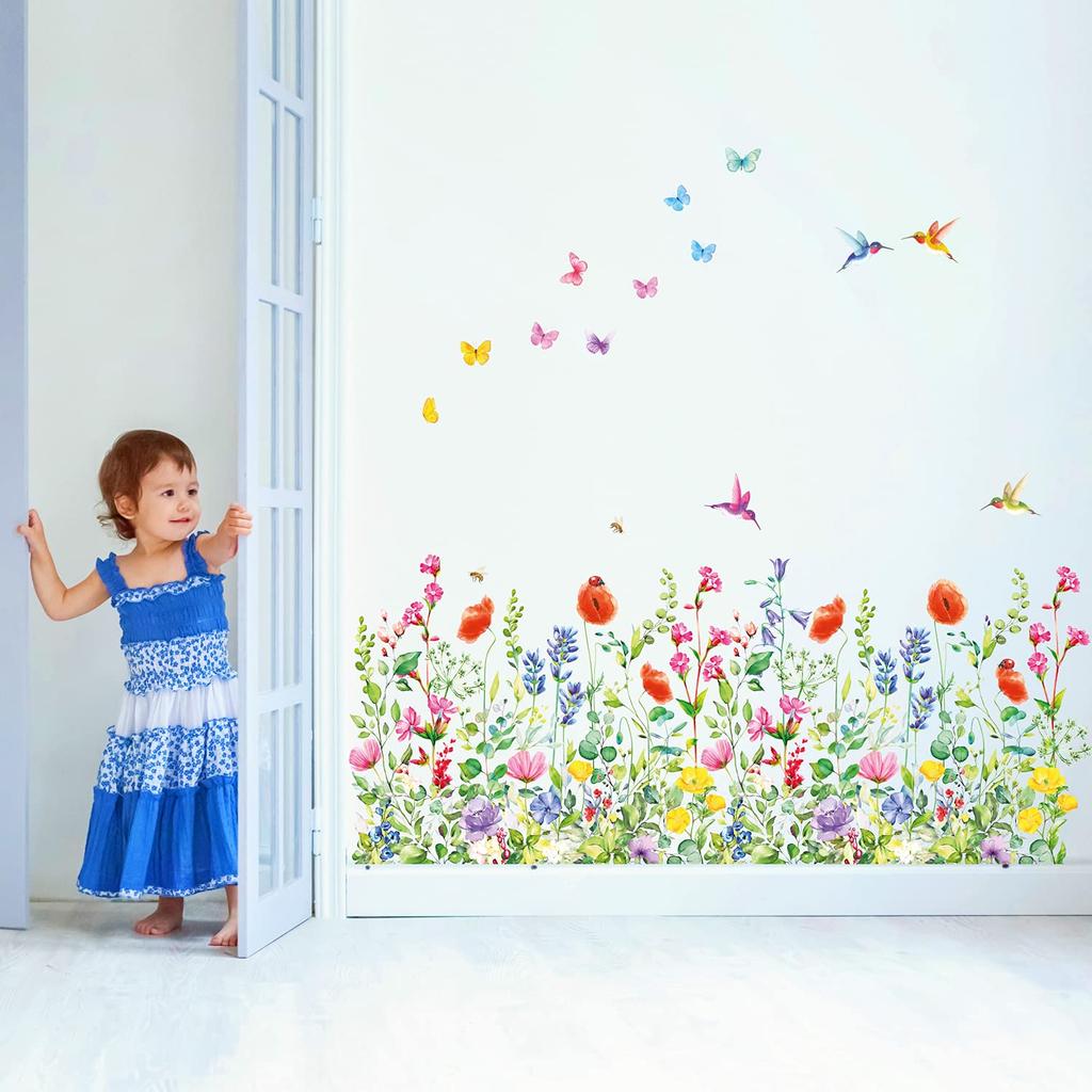 DECOWALL Garden Flower Wall Sticker Decorate for or Room SG-2114 - Kindergarten, Nursery, Children's