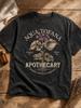 Aqua Tofana Apothecary Black Washed T-Shirt Gothic Botanical Unisex Tee