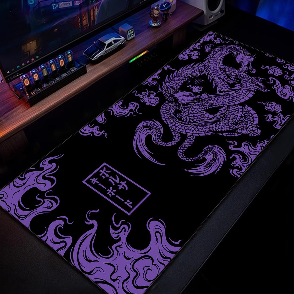 Игровой коврик для мыши XXL с китайским драконом, большой офисный игровой коврик для мыши, коврик для мыши с запирающим краем, коврики для клавиатуры геймера, резиновый коврик для стола
