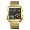 LIGE 8925 Men Quartz Watch Stainless Steel Mesh Leather Strap Dual Style Business Sport Wristwatch Luminous Waterproof Watch