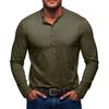 Men'S Button Up Long Sleeved Fashionable Casual Sports Top
