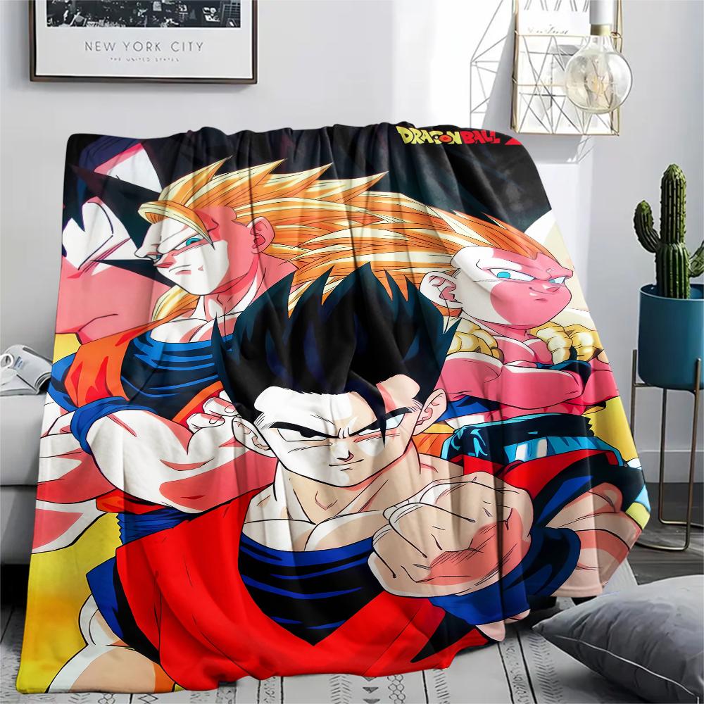 Фланелевое одеяло с принтом персонажей Dragon Ball, Высококачественное, Удобное для всех сезонов, Декор для дома, Тепло и уют, Идеально для рождественских подарков