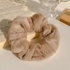 4pcs Milk Coffee Faux Fur Pig Intestine Hair Ring for Women Simple Fat Intestine Hairband