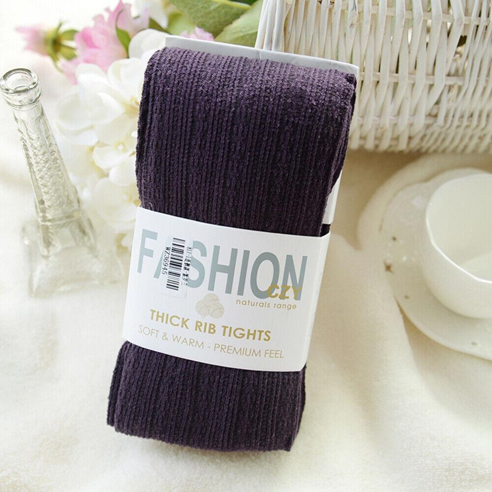 Yarn Knitted Footed Tights Woolen Winter Stretch Stockings Fashion Pantyhose Women