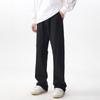 Mens Black Flared Denim Jeans Loose Fit Casual Streetwear Straight Leg Tapered