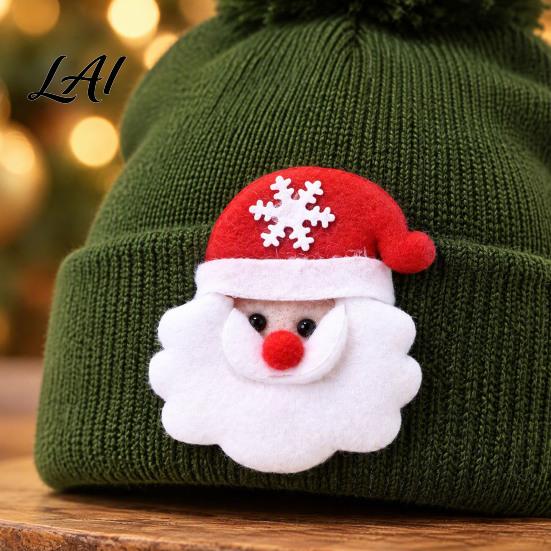 Christmas Holiday Hats Knitted Hat Winter Warm Hat with Pom Decor Cute Santa Claus Headwear Rolled Brim Soft Thermal Cuffed Cap for Party