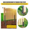 Steel Fence Post Stakes Kit Heavy Duty Steel Post Ground Spike for Repairing Tilted Broken Wood Fence
