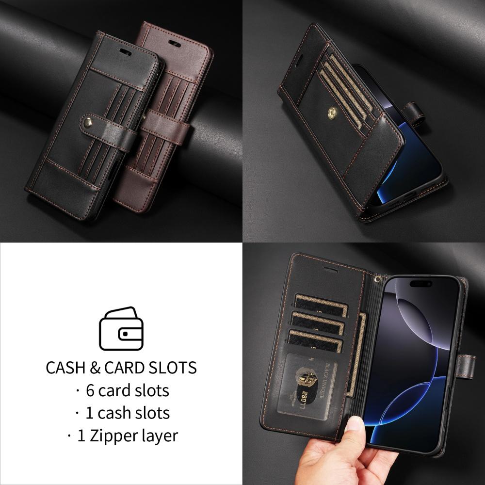 Кожаный кошелек-книжка на 6 карт Coque для Xiaomi 15T 15T Pro Чехол для телефона Магнитная обложка-книга Funda для Xiaomi 15T Pro 2506BPN68G