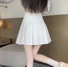Women's High Waist Black Pleated A-line Skirt - Autumn Slimming Petite Midi