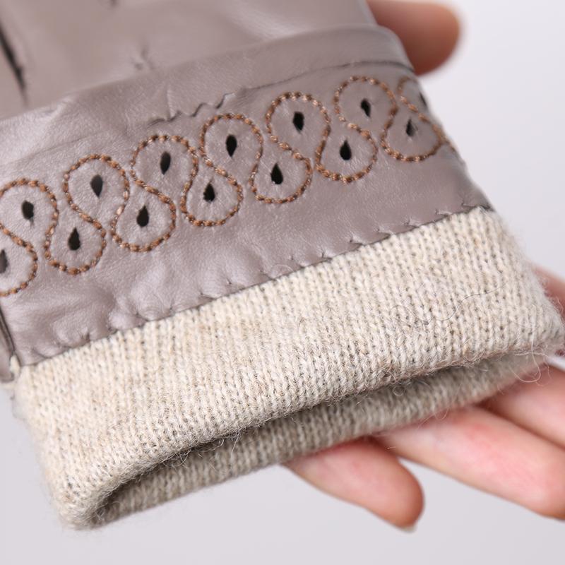 Модные женские перчатки высокого качества, цветные зимние теплые тонкие перчатки из овчины, 2024 г.