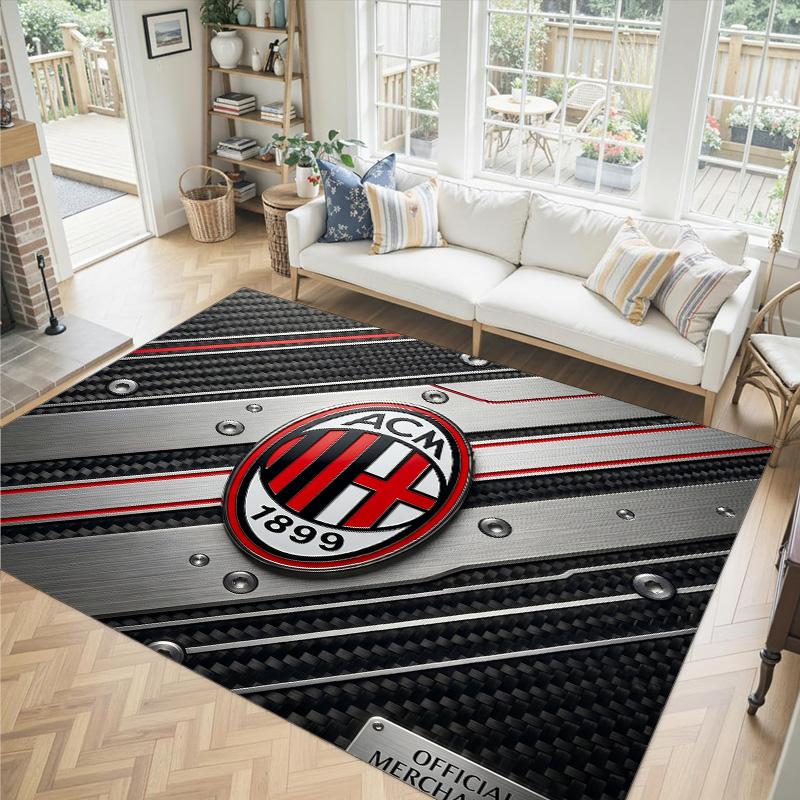 Дизайн AC Milan Кристальный Велюровый Ковер Уютный Не?Нескользящий ковер с принтом для спальни, гостиной, прихожей