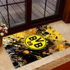 Нескользящие коврики с логотипом Bvb 09 в стиле Splatter Art - Полиэстер, Декор для дома, Подходят для спален, гостиных, прихожих, студий и в качестве декора