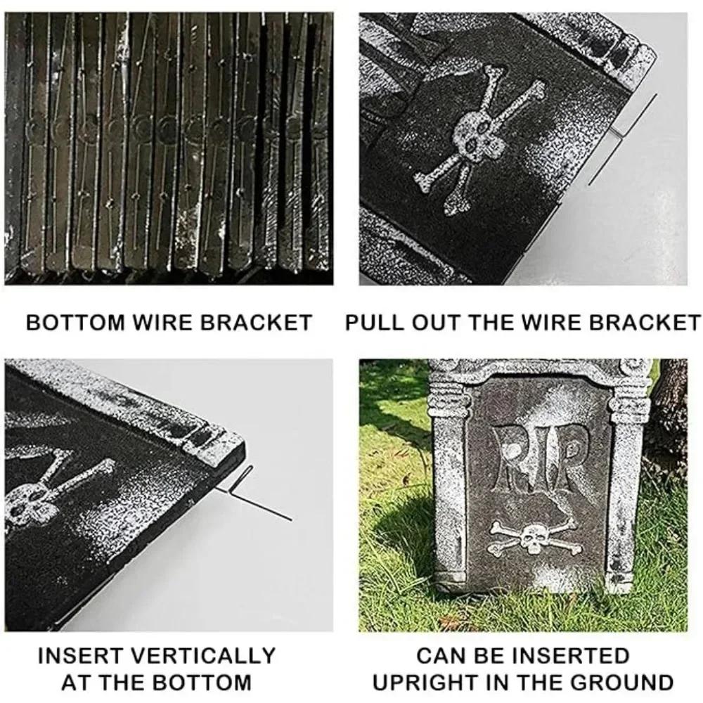Хэллоуинские таблички для двора, украшение в виде надгробного камня, кладбище, 4 различных пенопластовых, дом с привидениями, кладбище для дома, уличная вечеринка, реквизит для розыгрышей