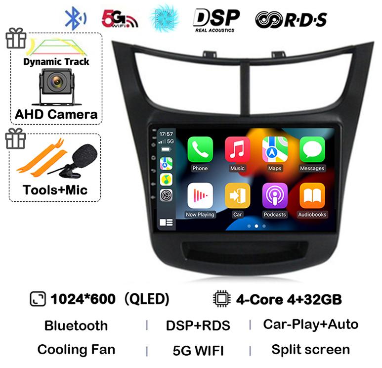 Android 14 Carplay Auto Car Radio For Chevrolet Sail Aveo 2015 2016 2017-2019 Multimedia Stereo Player GPS Navigation 4G WFI DSP