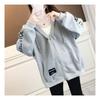 Navava Women Casual Lettering Long Sleeve Zip Up Hoodie Nc191