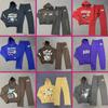 Унисекс Оверсайз Набор Худи с Капюшоном С Принтом Букв-Пуф Streetwear Повседневный Спортивный Костюм Подростки Взрослые