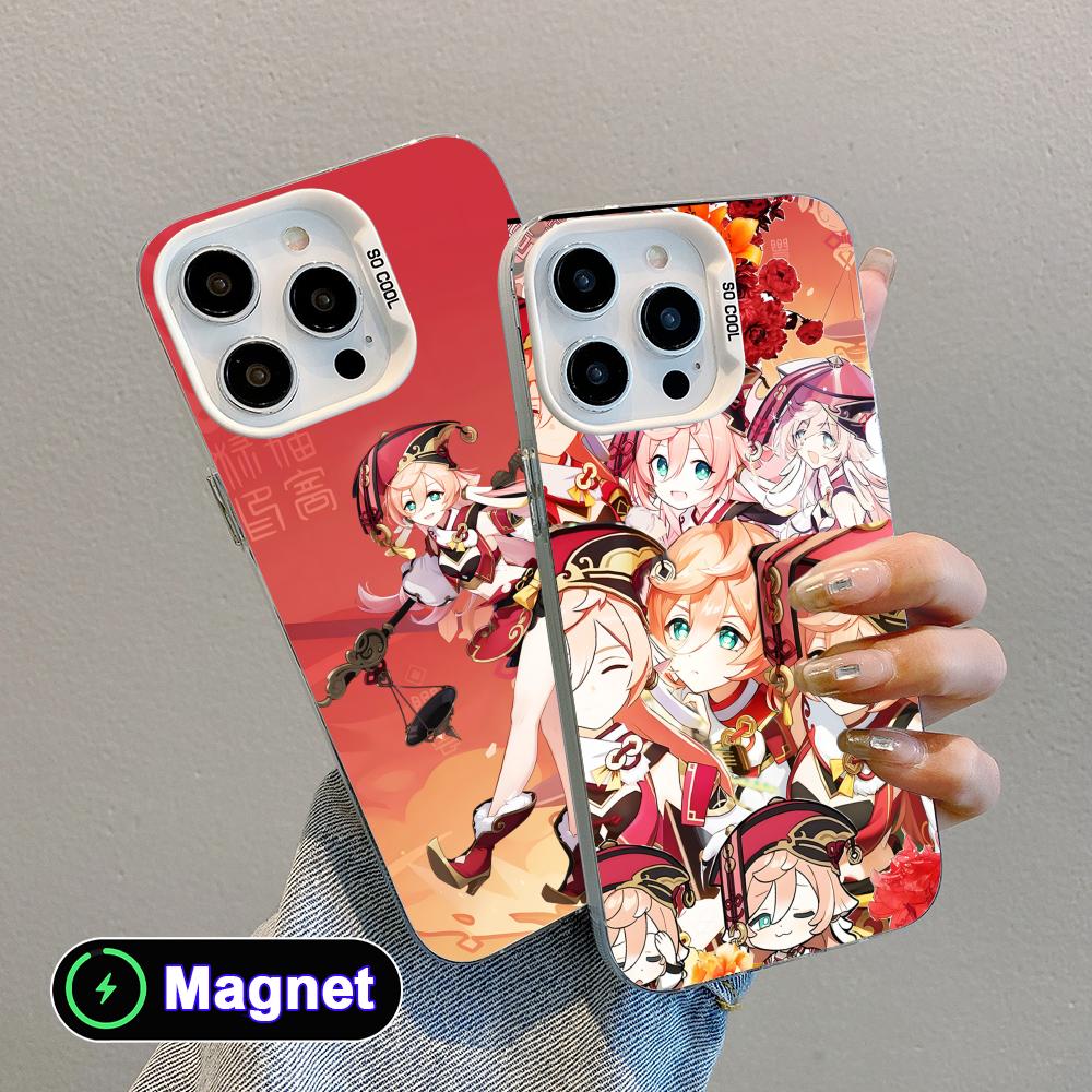 Game GI Yanfei White Translucent MagSafe Mobile Phone Case for iPhone 17 16 15 14 13 12 11 X XR XS Air Pro Max Plus Cover