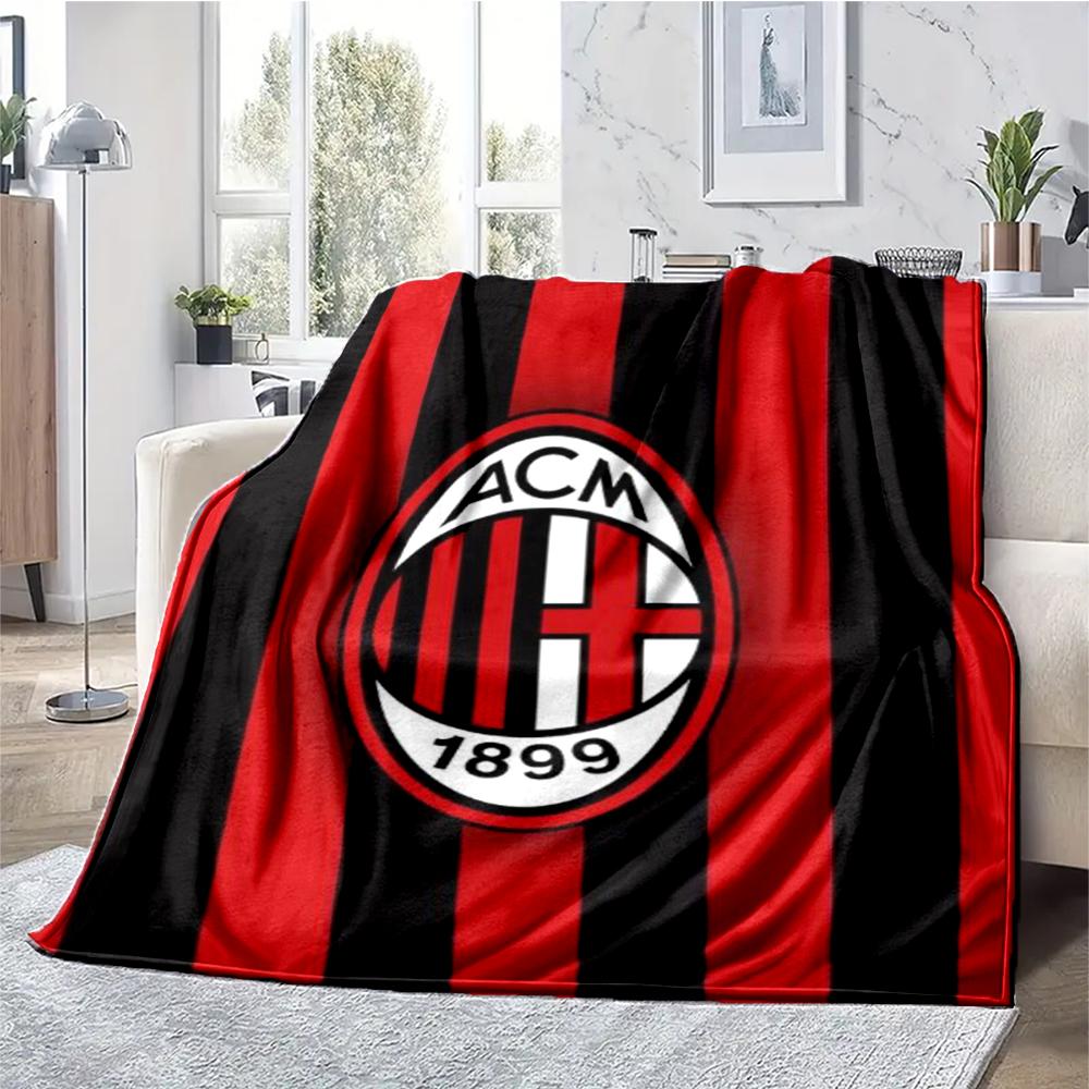AC Milan Theme Printed Blanket - Perfect for Couch, Bed, Travel & Outdoor Use | Machine Washable, Cozy & Durable.