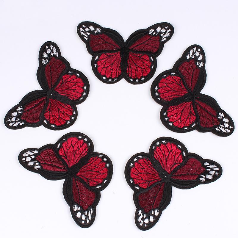Аппликации для обуви, шляпы,пальто вышитая бабочка 5 штук