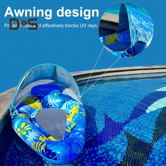 Плавающий бассейн с навесом, надувной шезлонг для взрослых, плавательный бассейн, водное кресло, шезлонг для летних пляжных вечеринок, водных развлечений