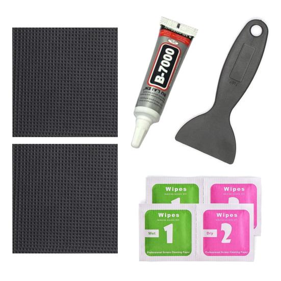 1 комплект, 4x4 дюйма, комплект ремонтных заплат для батута со скребком, клейкая протирка, водонепроницаемая заплатка для разрыва отверстия на батуте, квадратная черная нашивка