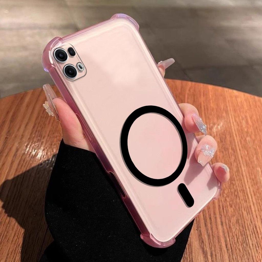 Чехол-желе с магнитным кольцом для DIY для OPPO Reno13 Pro 5G, противоударный, с защитой углов и воздушными подушками